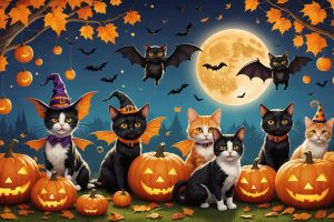 halloween wonderland with cats