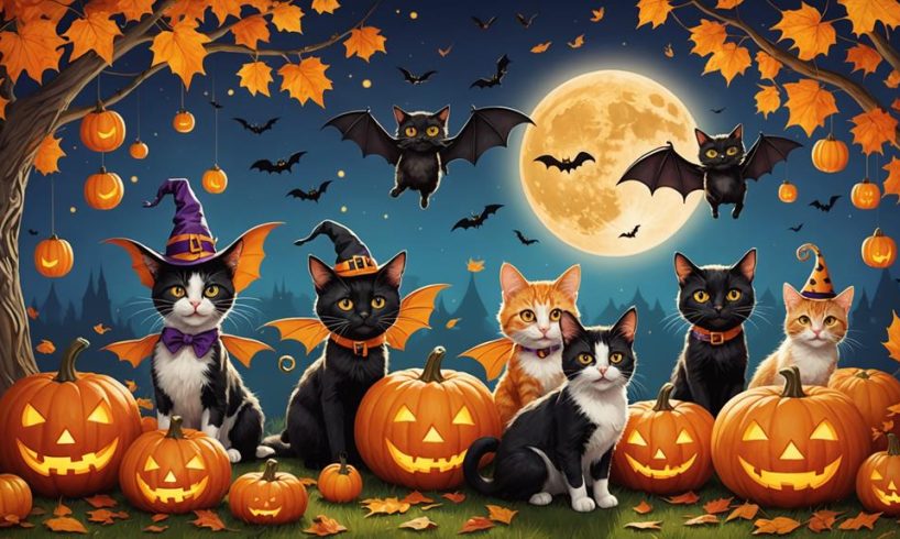 halloween wonderland with cats