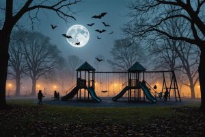 spooky playground with mischief