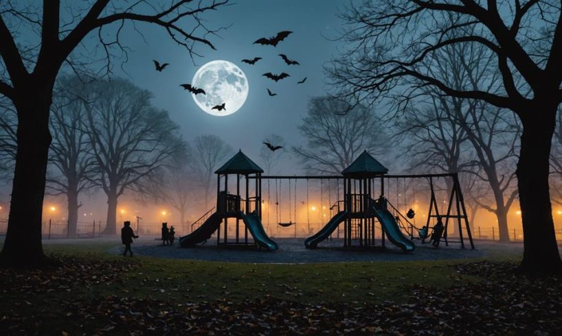 spooky playground with mischief