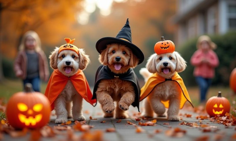 dogs celebrating halloween festivities